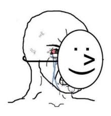 smiley nose face guy mask hiding pain meme template : MemeTemplatesOfficial