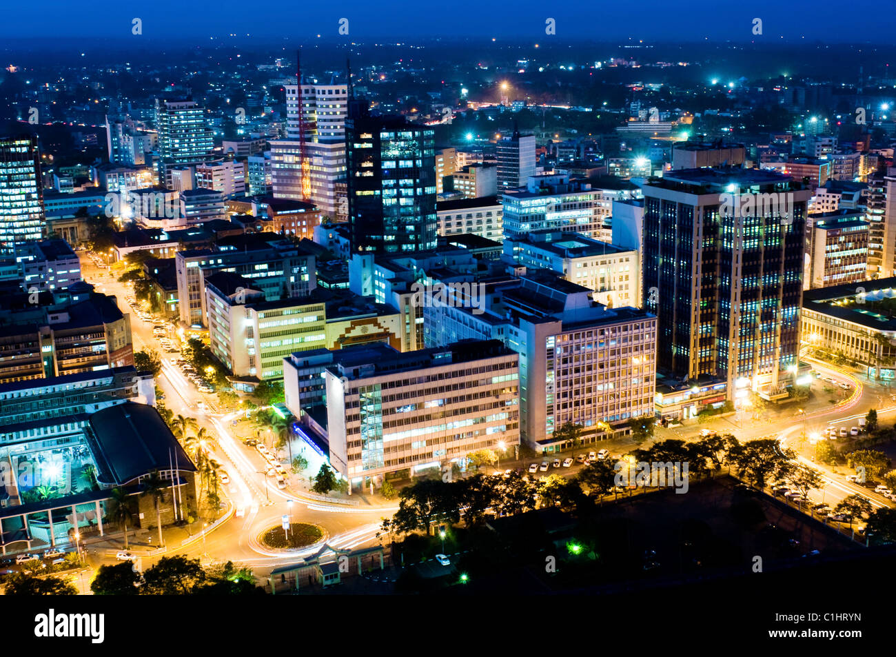 aerial-view-of-city-at-night-looking-northeast-C1HRYN.jpg