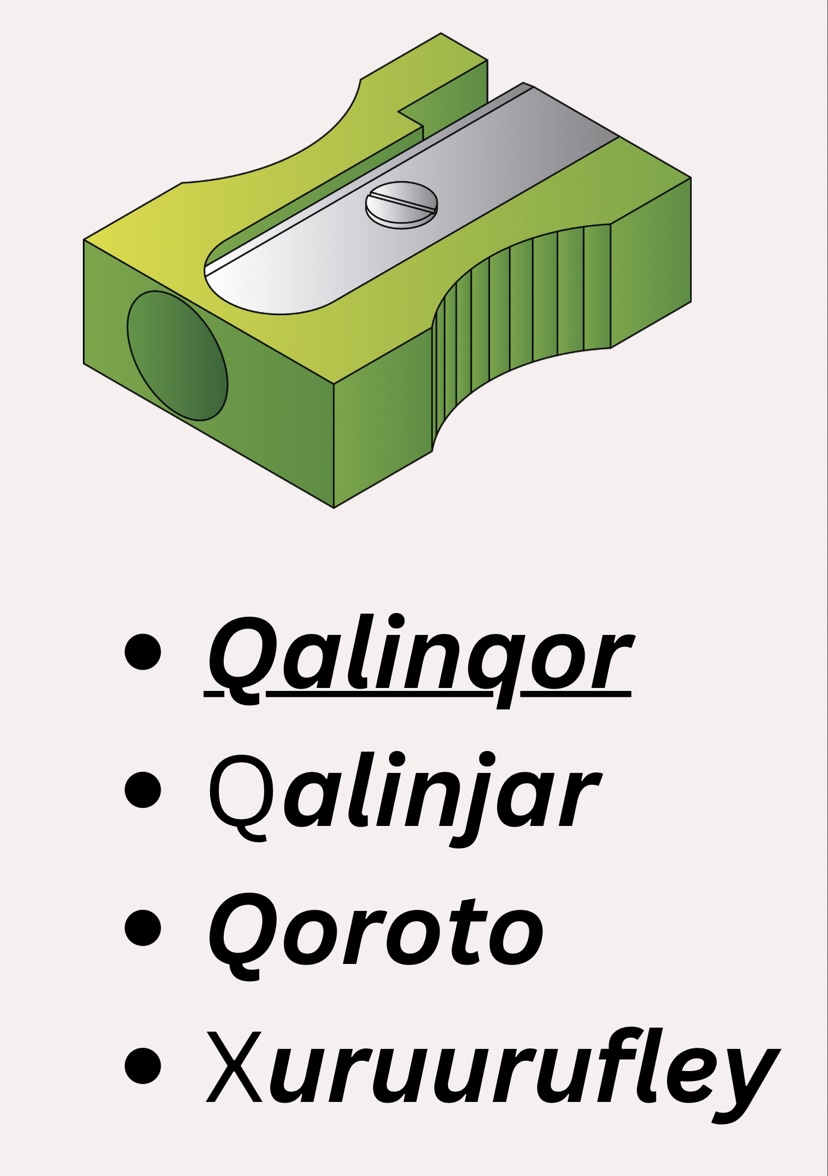 How to say pencil sharpener in Somali language? Somali Spot Forum