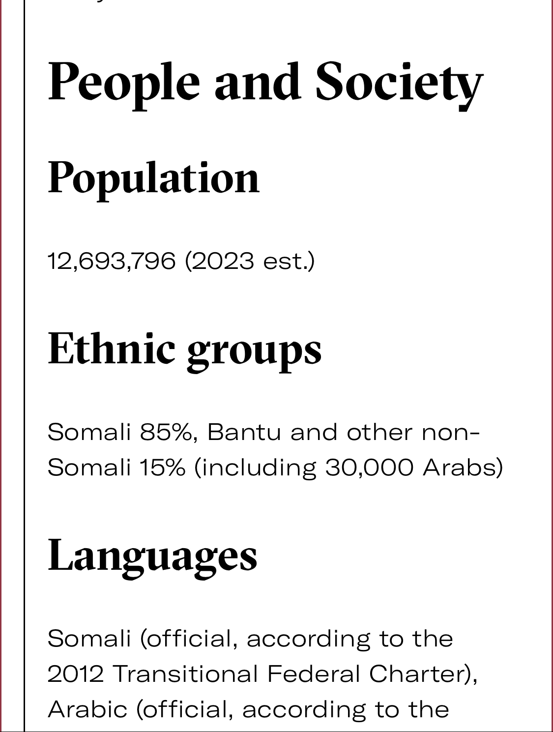 Population of the Somali ethnic group was 24,973,812 in 2023 according