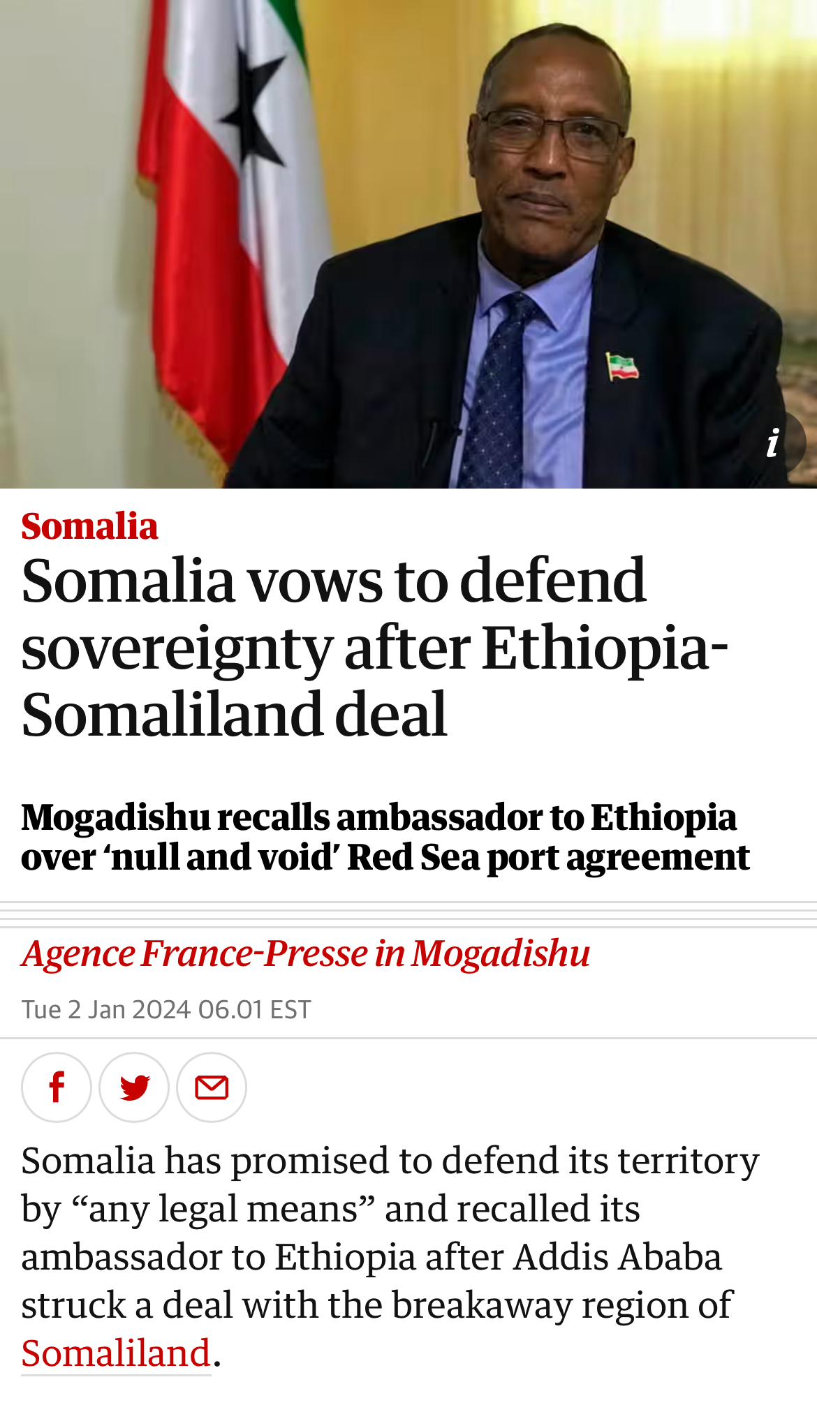 Somalia vows to defend sovereignty after Ethiopia-Somaliland deal  Somalia  The Guardian.jpeg.png