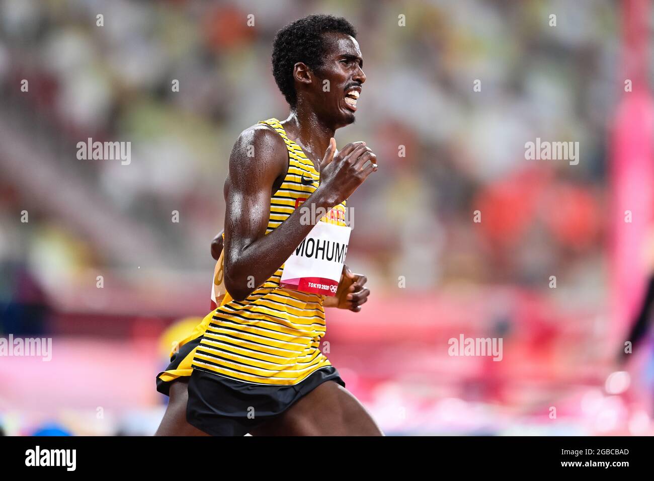 TOKYO, JAPAN - AUGUST 3: Mohamed Mohumed of Germany competing on Men's 5000m Round 1 during the Tokyo 2020 Olympic Games at the Olympic Stadium on August 3, 2021 in Tokyo, Japan (Photo by Andy Astfalck/Orange Pictures) Stock Photo