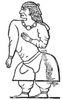 Queen Ati, wife of King Perahu of Punt, as she is depicted on Pharaoh Hatshepsut's temple at Deir el-Bahri.