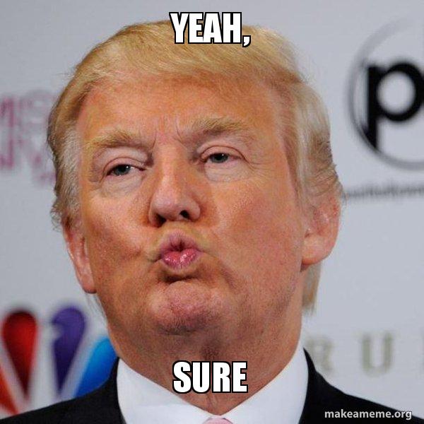 Yeah, Sure - Donald Trump Kissing Meme Generator
