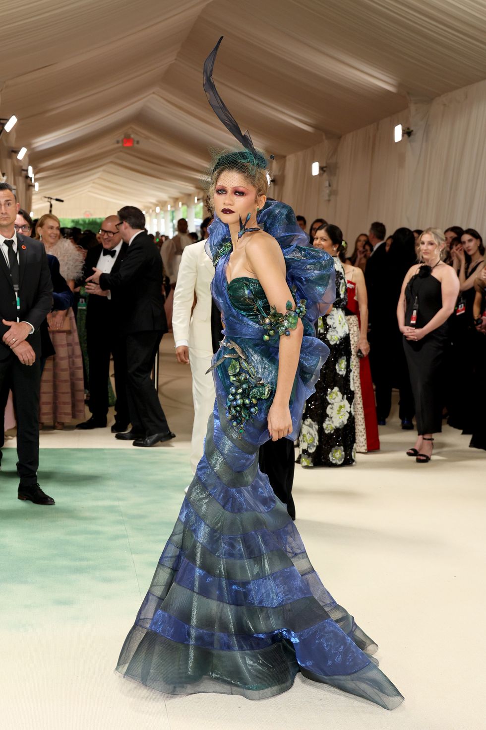 Zendaya Brings the Drama in a Completely Unexpected Jewel-Toned Gown at the 2024  Met Gala
