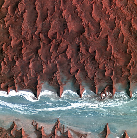 Namib desert's pillars from above