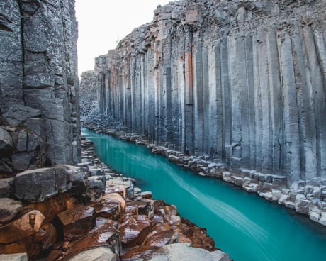 Took this picture in Studlagil, Iceland, on a quite summer evening.