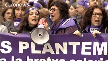 women chanting GIF by euronews