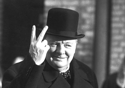 WINSTON CHURCHILL V FOR VICTORY WORLD WAR 2 POSTER (A2(594X420MM ...