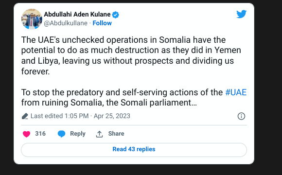 r/Somalia - Somalia could be on the hands of our enemies who could start a civil war at any time. Could the war be started by the UAE?