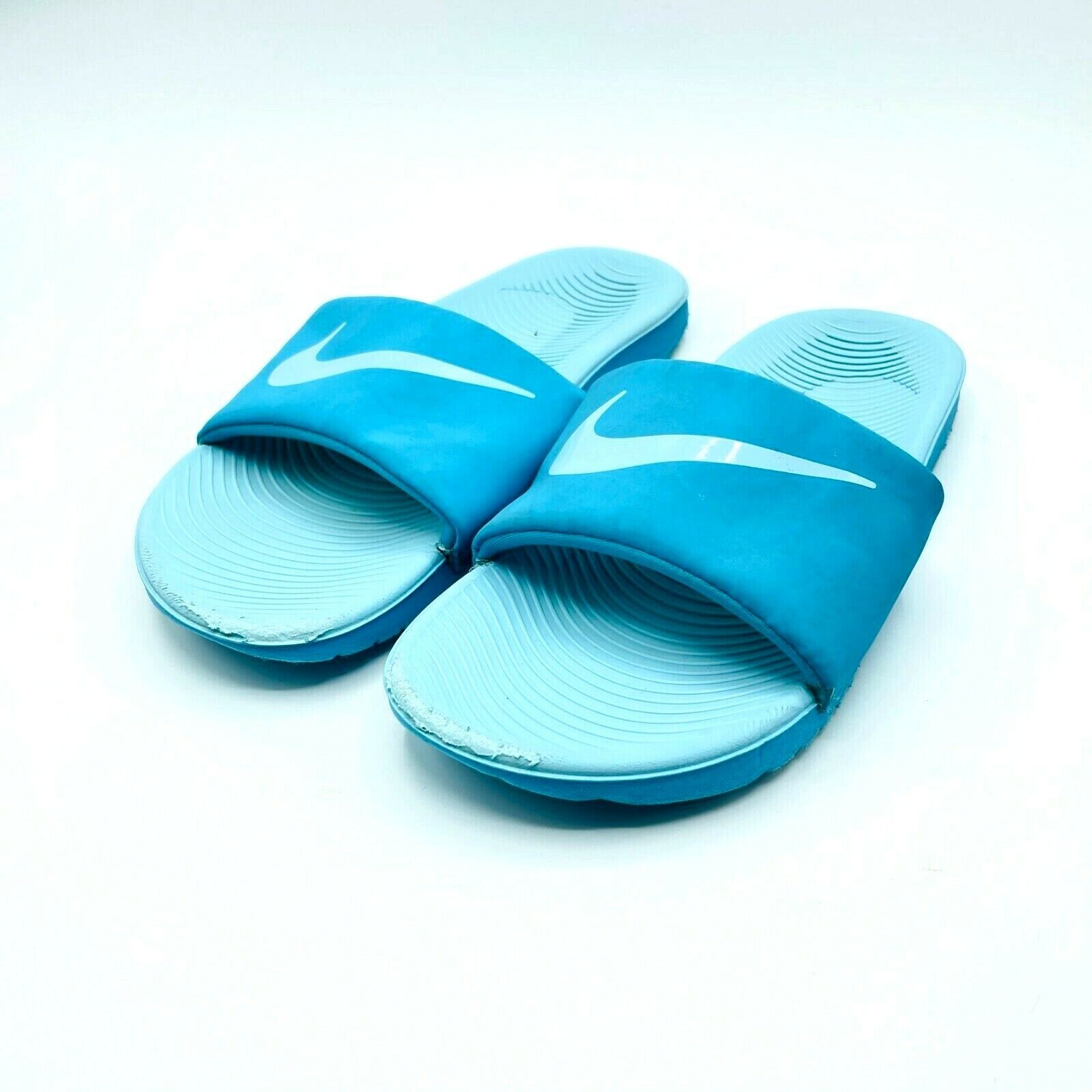 Nike Unisex Open Toe Slides Sandals Non Slip Footwear Blue 4 Youth | eBay