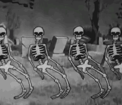 Dancing Skeletons (GIFs) | Vintage cartoon, Old cartoons, Animation