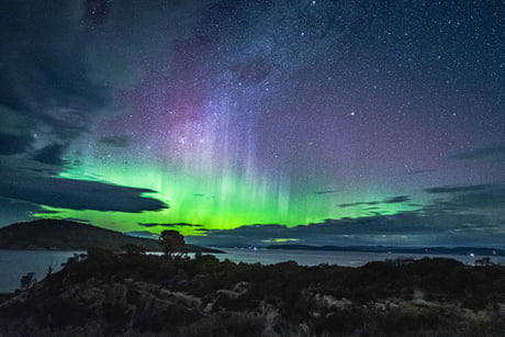 FYI you can see the Aurora in Australia, this is the Aurora Australis from Tasmania