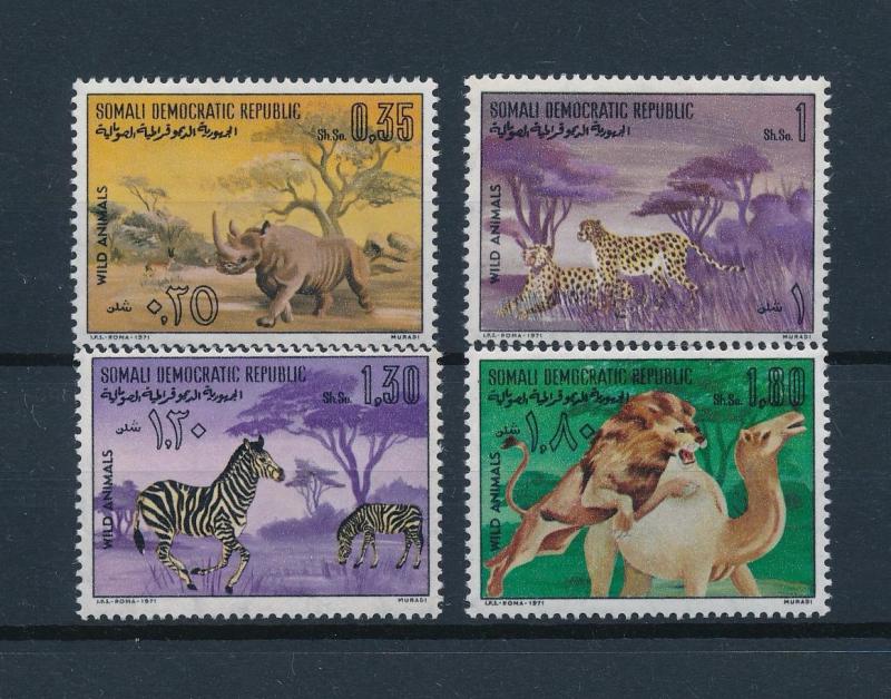 60201] Somalia 1971 Wild animals Rhino Leopard Lion MLH / HipStamp