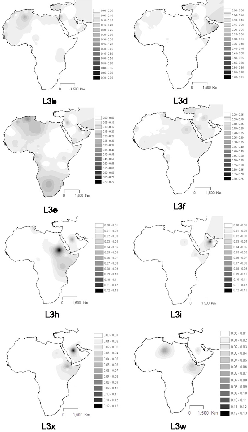 800px-Interpolation_maps_for_L3b%2C_L3d%2C_L3e%2C_L3f_L3h%2C_L3i%2C_L3x_and_L3w_haplogroups.png